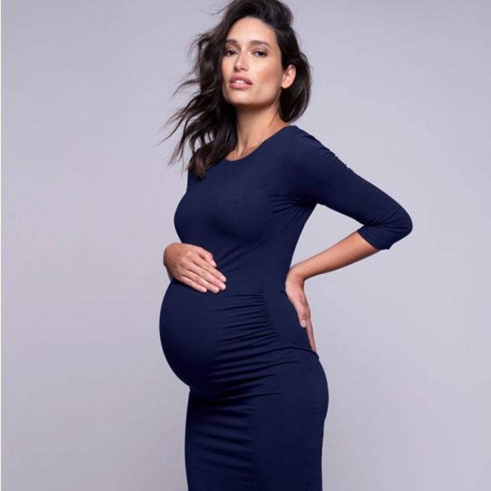 Seraphine Navy Blue Maternity Shift Dress